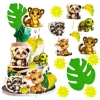 Figurki ozdoby na tort topper zwierzęta safari zoo dekoracje urodzinowe zestaw cukrowy 13 sztuk